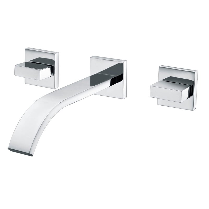 Sumerain Wall Mount Lavatory Faucet Two Handle Bathroom Faucet Brass Chrome - Image 1